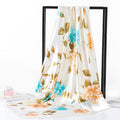 Floral Print Satin Square Scarf