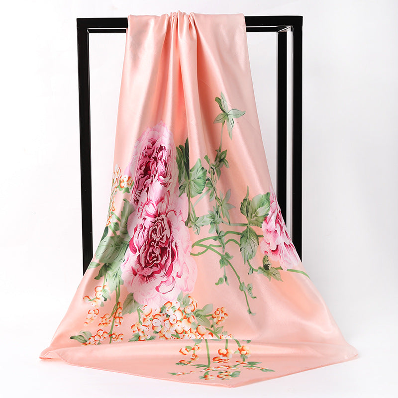 Pink Satin Square Scarf