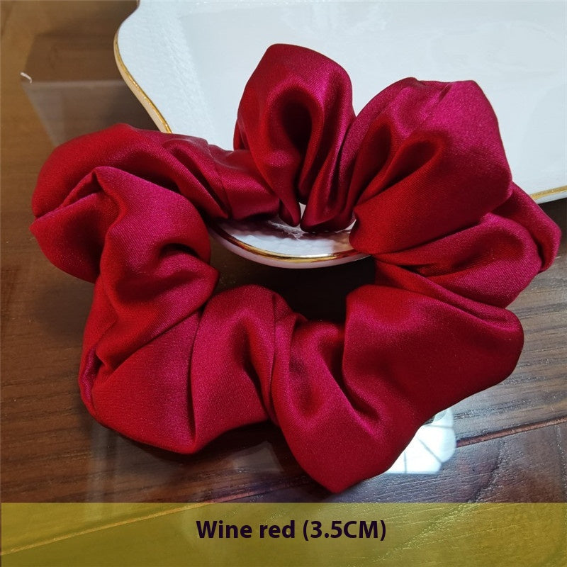 Handmade Crepe Satin Scrunchie – detail view