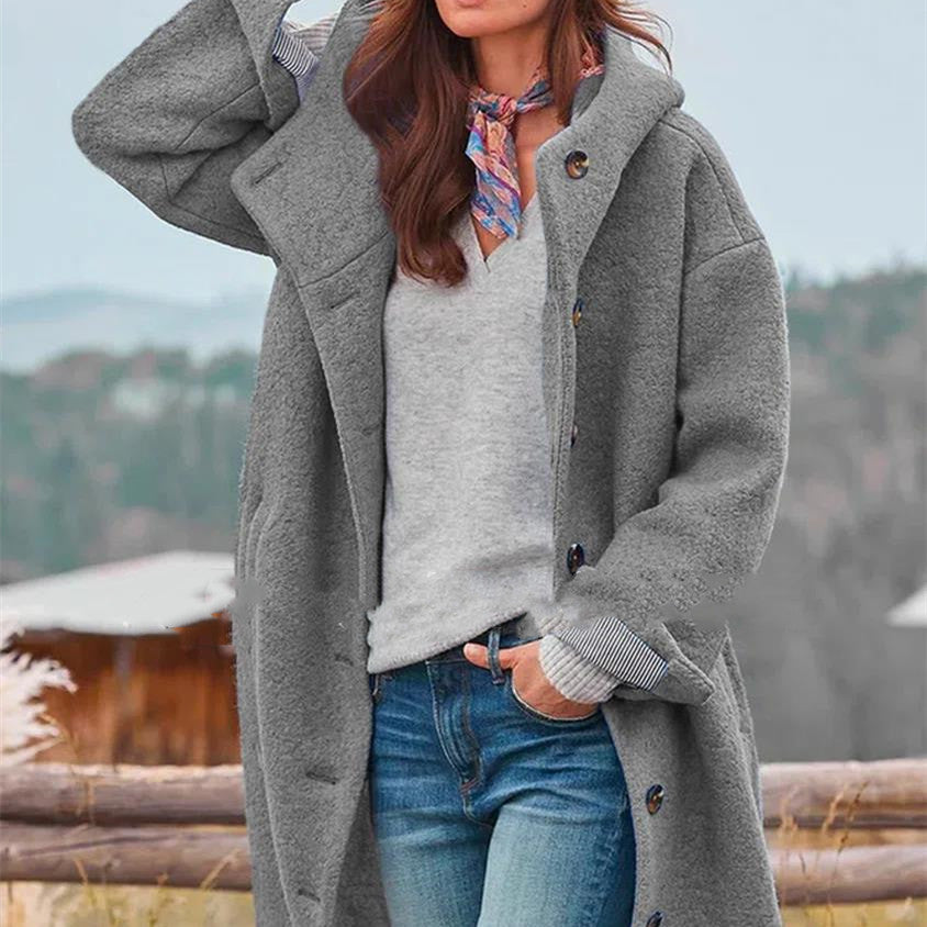 Tweed Midi Trench Coat – detail view