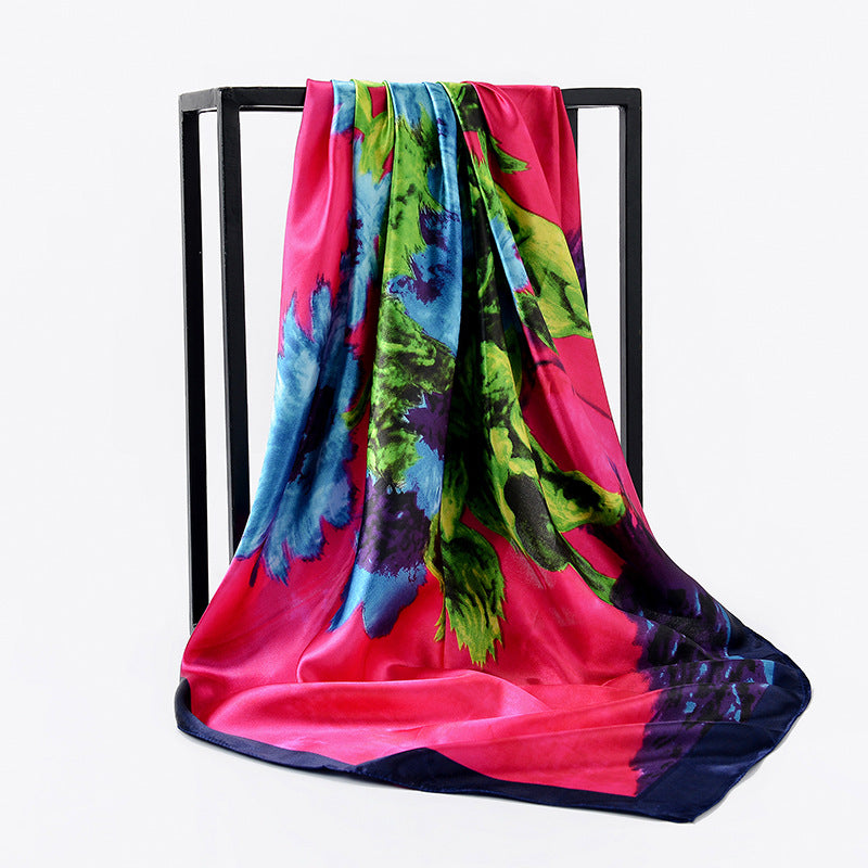 Oil Painting Print Satin Square Scarf – detail view