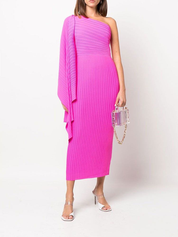 Asymmetric High-Waist Dress – detail view