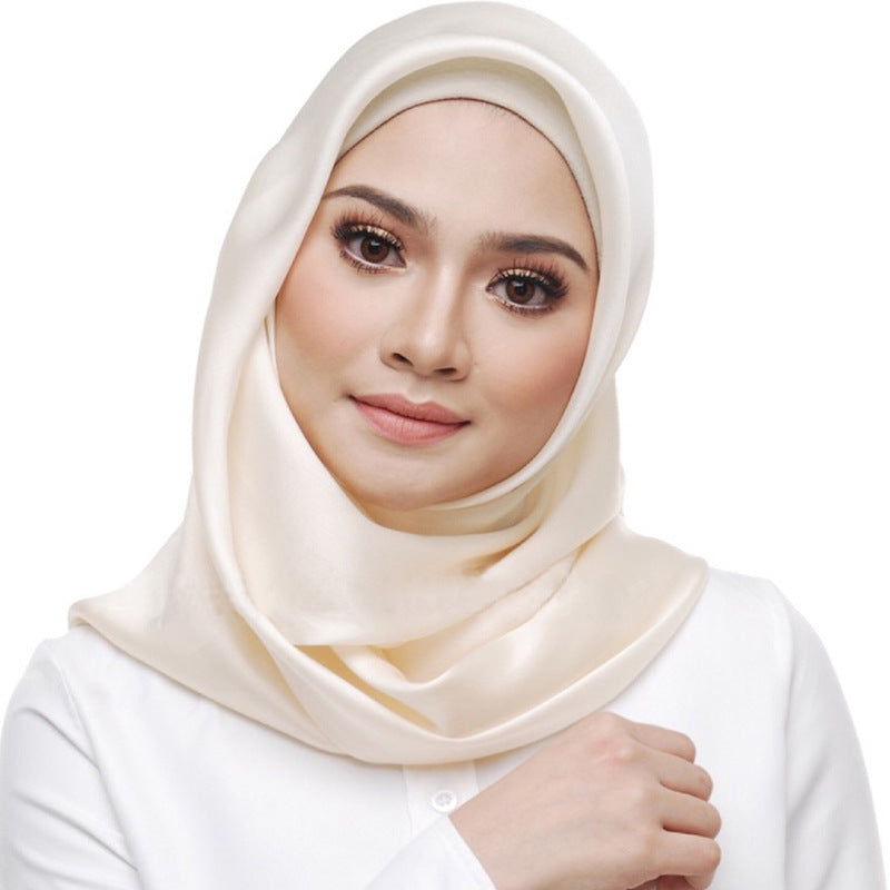Solid Satin Square Scarf – detail view