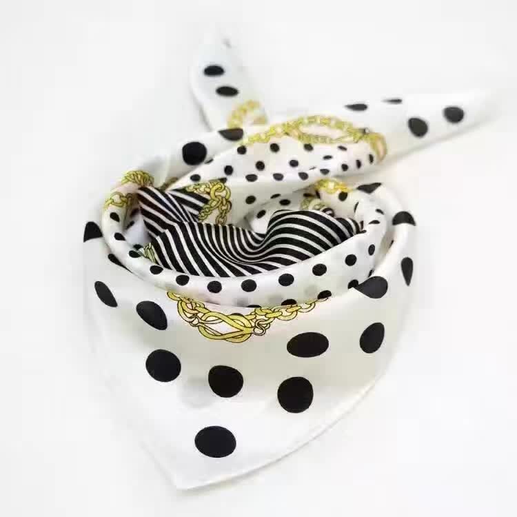 Polka Dot Satin Bandana