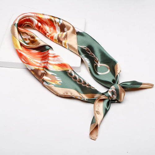 Baroque Print Satin Square Scarf