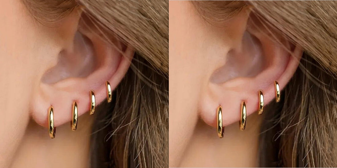 Gold Hoop Earring Set – detail view