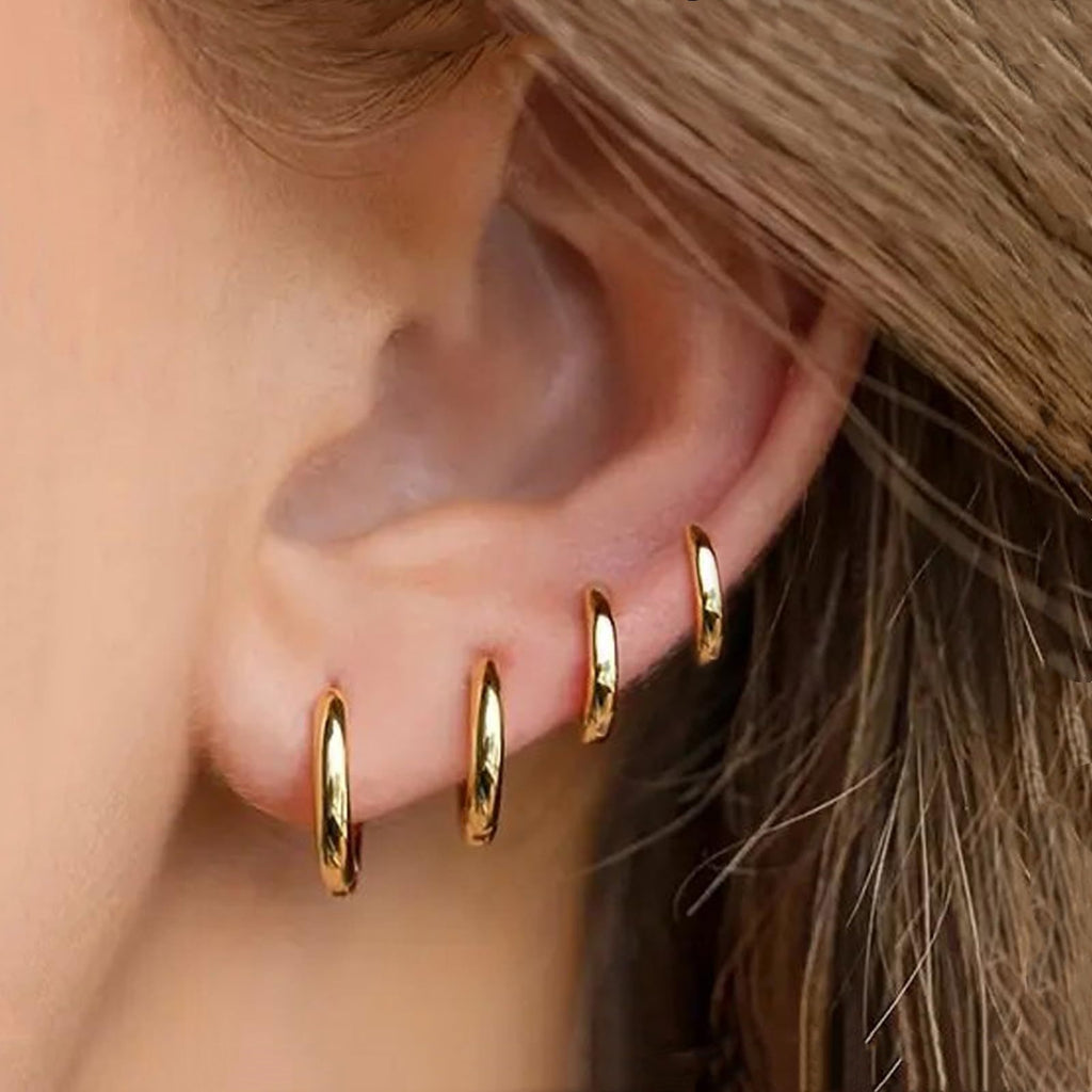 Gold Hoop Earring Set