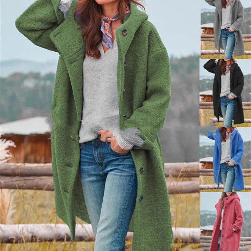 Tweed Midi Trench Coat – women's winter coat